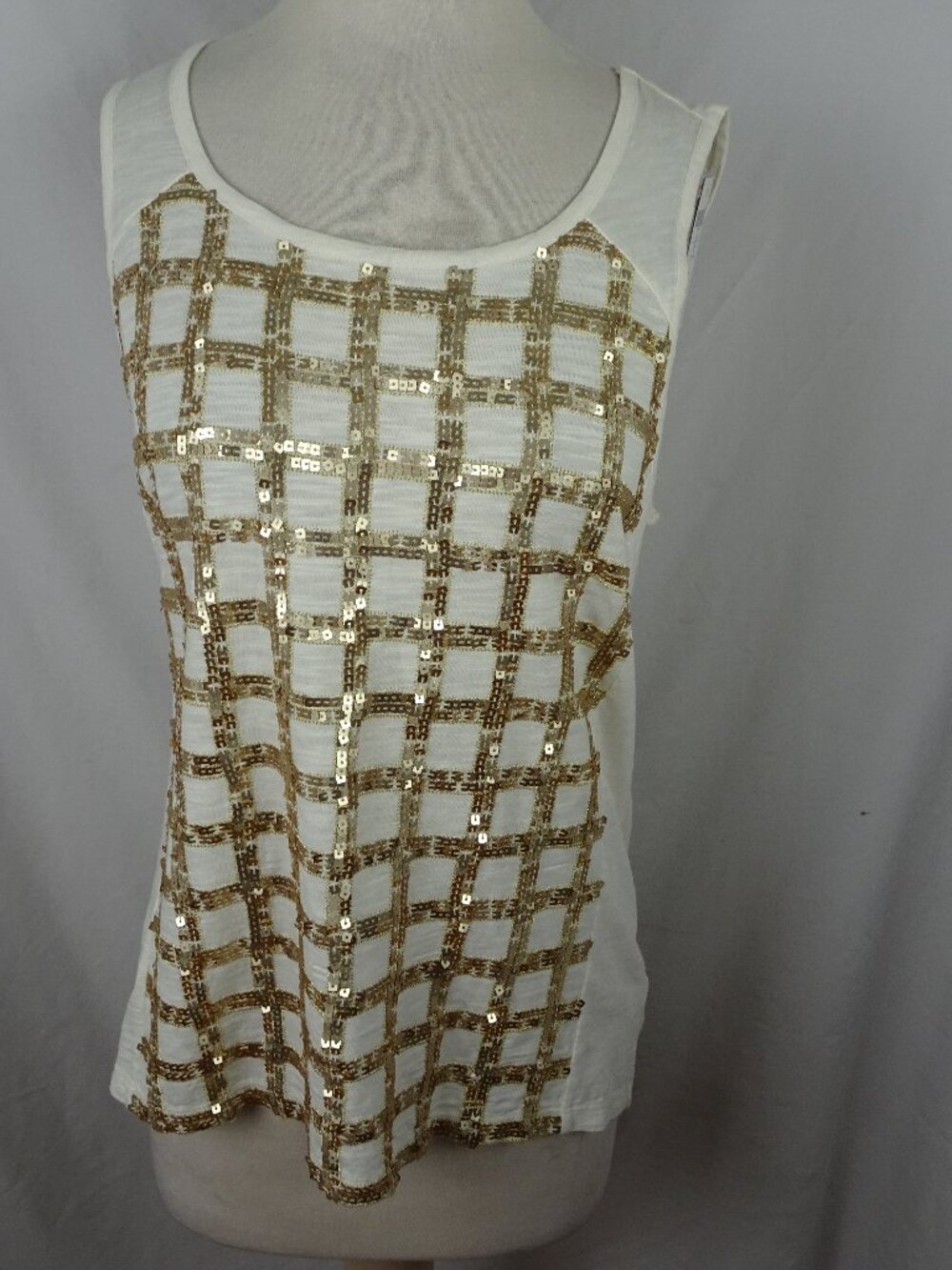 Chico's Shine Sequin Women Tank Top Size 2